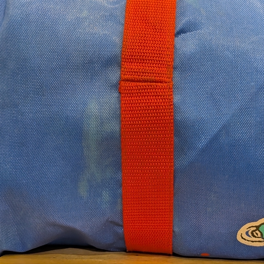 Rad 90s Flomo Cartoon Dog Red and Blue Duffel Bag - Picture 8 of 9